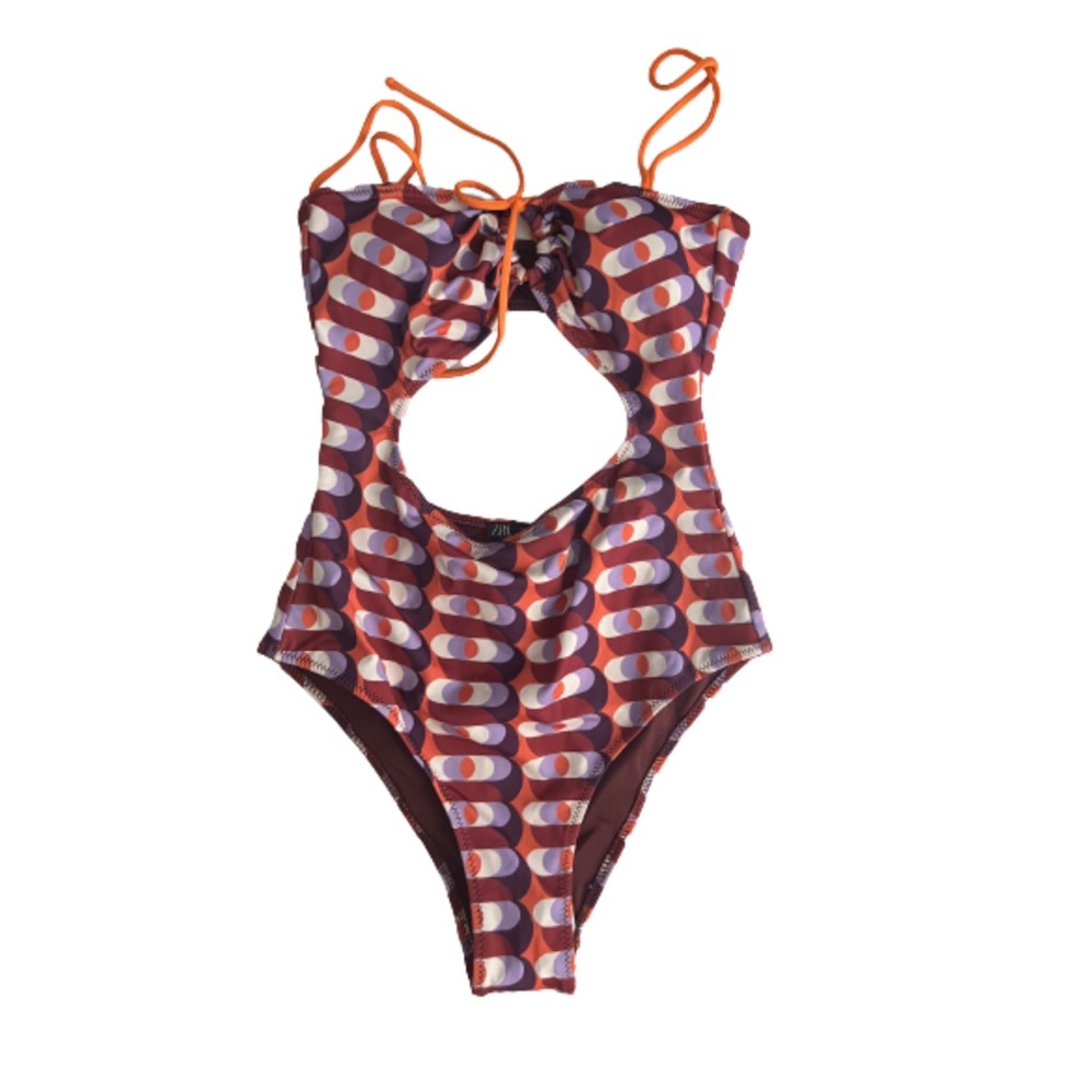 ZARA multicolored cut out swimsuit